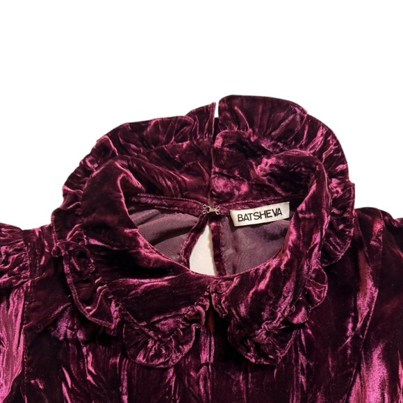 RARE // Luxurious and elegant purple velvet blouse by Batsheva - Picture 3 of 4